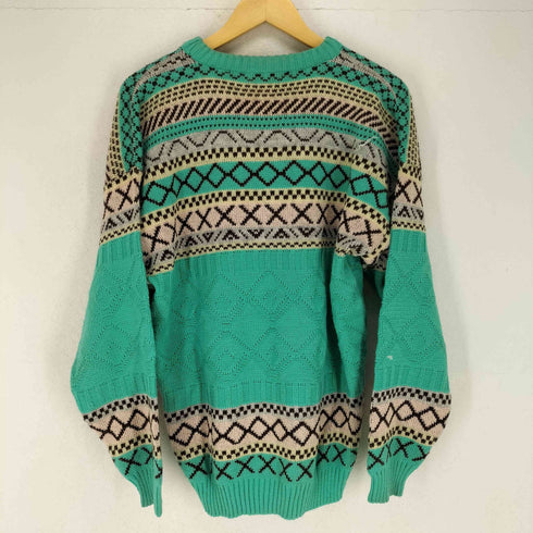 ノルディック柄クルーネックニット MADE IN ITALY メンズ M
