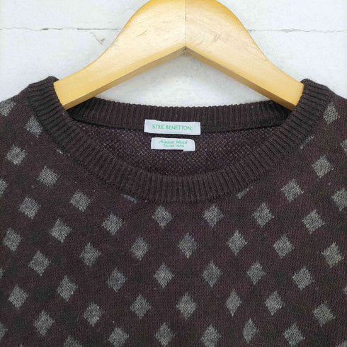 STILE BENETTON アーガイル柄ニット メンズ