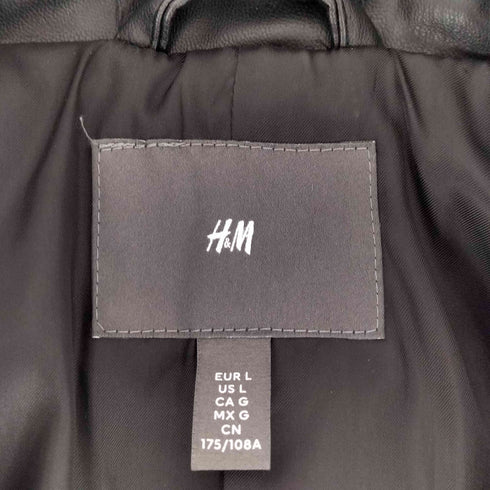 エイチアンドエム H&M ヴィーガンレザー ライダースジャケット メンズ JPN:L