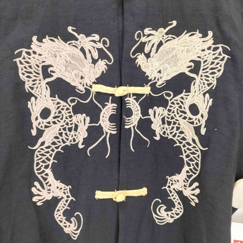 ドラゴン刺繍 チャイナシャツ レディース