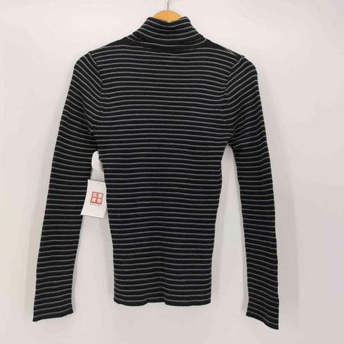 ラコステ LACOSTE ハイネック ボーダー ニット セーター レディース EUR:42