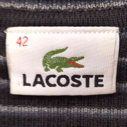ラコステ LACOSTE ハイネック ボーダー ニット セーター レディース EUR:42