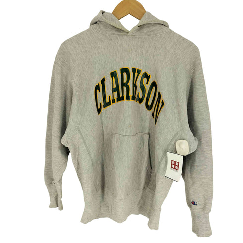 チャンピオン Champion 90S USA製 刺繍タグ REVERSE WEAVE CLARKSON ラバープリント プルオーバー パーカー メンズ import:L