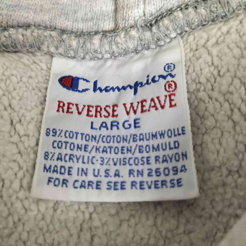 チャンピオン Champion 90S USA製 刺繍タグ REVERSE WEAVE CLARKSON ラバープリント プルオーバー パーカー メンズ import:L