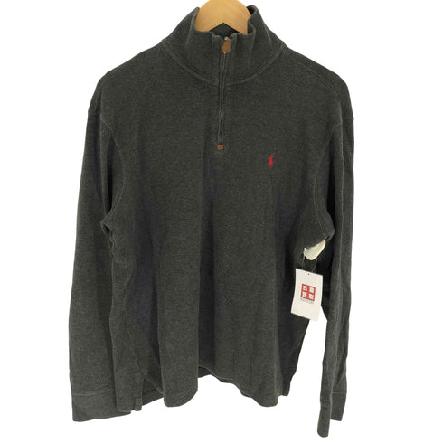 ポロバイラルフローレン Polo by RALPH LAUREN 90S ポニー 刺繍 ハーフジップ ハイネック スウェット メンズ import:M