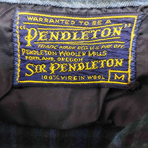 ペンドルトン PENDLETON 60S 中後期 VIRGIN WOOL オープンカラー チェックシャツ メンズ import:M