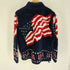 ブラックマウンテン BLACK MOUNTAIN 90S USA 星条旗 ジップアップ ジャガード ボアフリース ジャケット メンズ import:L