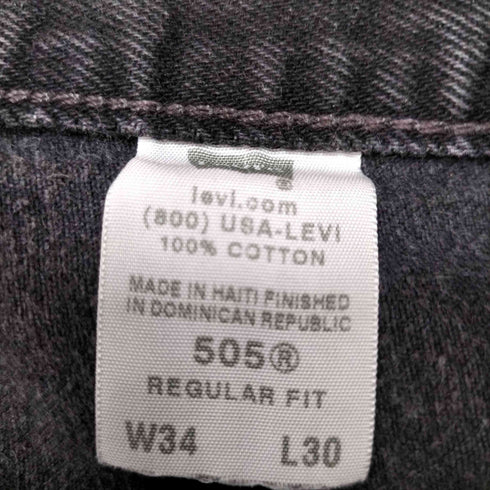 リーバイス Levis 00S ハイチ製 505 REGULAR FIT ボタン裏267M刻印 ジップフライ 後染め ブラック デニム パンツ 04年製 メンズ W34 L30