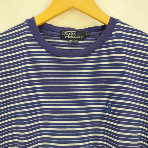ポロバイラルフローレン Polo by RALPH LAUREN ポニー刺繍 マルチボーダー クルーネックTシャツ メンズ import:M