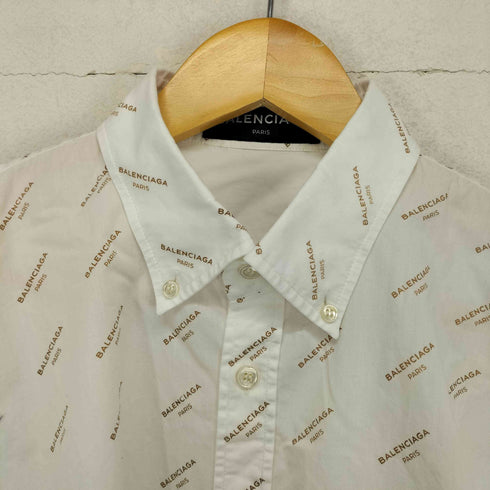 バレンシアガ BALENCIAGA 2017AW Logo Print S/S Shirt メンズ US:38