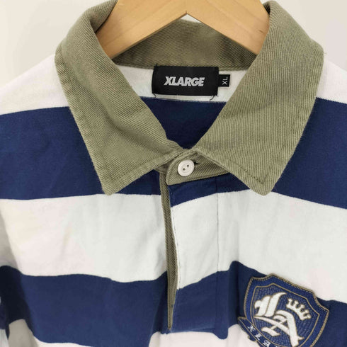 エクストララージ XLARGE 23SS EMBLEM STRIPED RUGBY SHIRT メンズ import:XL