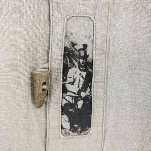 Amann MADE IN AUSTRIA 角ボタン リネンチロリアンシャツ メンズ 41