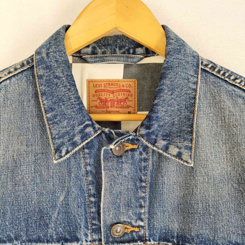 シュプリーム Supreme 14AW 3rd Type Trucker Jacket 裏地チェッカー メンズ JPN:M