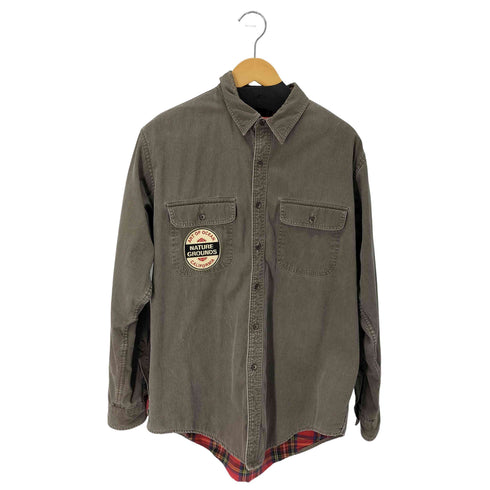 エルエルビーン L.L.Bean 80S 裏地チェック L/S コットンシャツ メンズ import:L