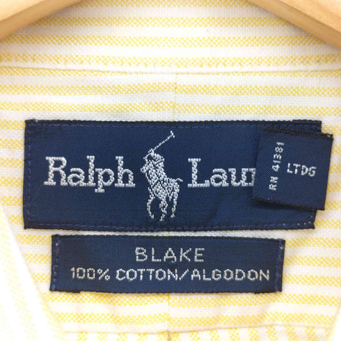 ラルフローレン RALPH LAUREN 90S BLAKE ストライプ L/S ボタンダウン シャツ メンズ import:L