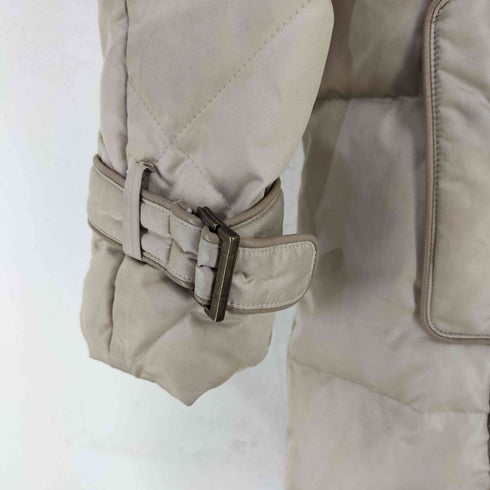 サロット SALOTTO MADE IN JAPAN パイピングデザイン ファーフーディダウンコート ウエストベルト付き レディース JPN:38