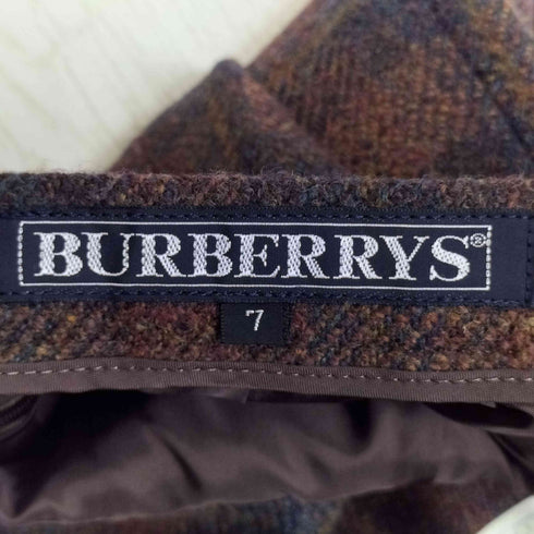 バーバリーズ BURBERRYS チェック カシミヤ混 ウール タイトスカート レディース 7