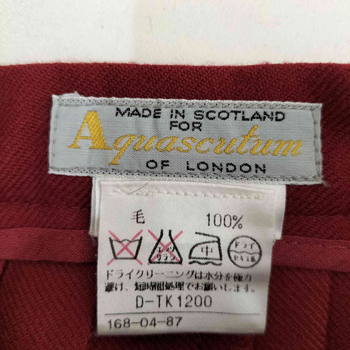アクアスキュータム AQUASCUTUM イングランド製 ウール ベルト付き 巻きスカート レディース