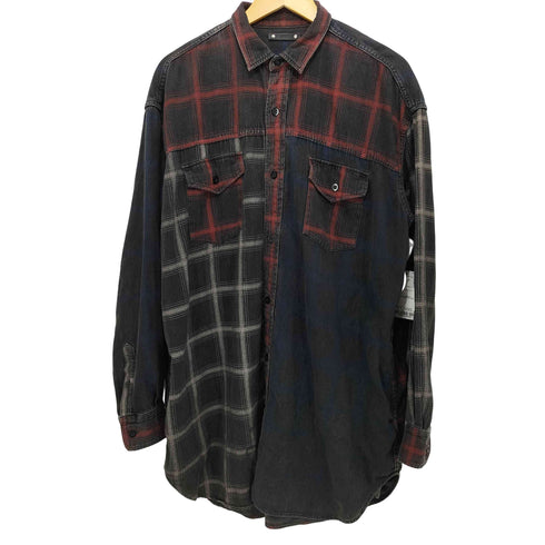 マインデニム MINEDENIM MINEDENIM Black Denim Check Print Crazy Big SH メンズ JPN:3