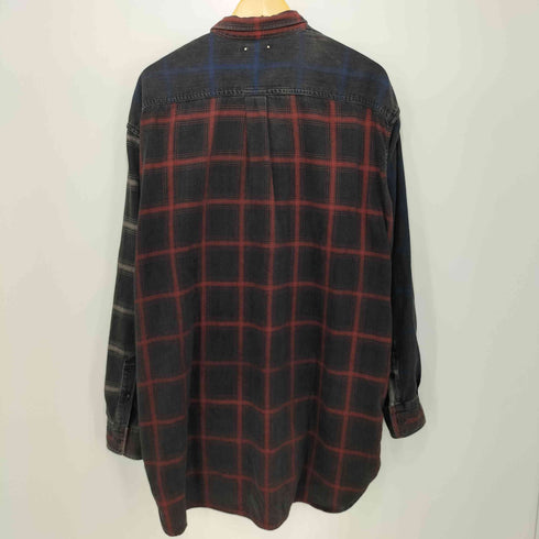 マインデニム MINEDENIM MINEDENIM Black Denim Check Print Crazy Big SH メンズ JPN:3