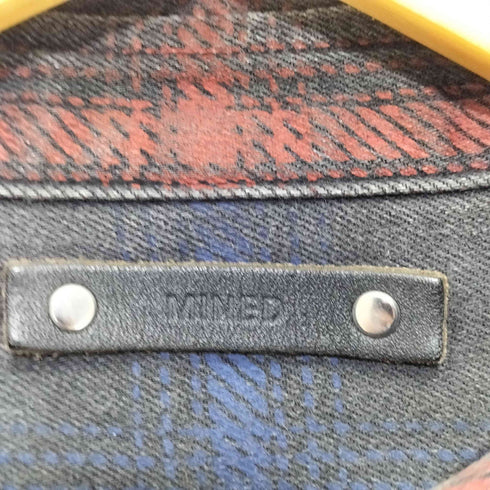 マインデニム MINEDENIM MINEDENIM Black Denim Check Print Crazy Big SH メンズ JPN:3