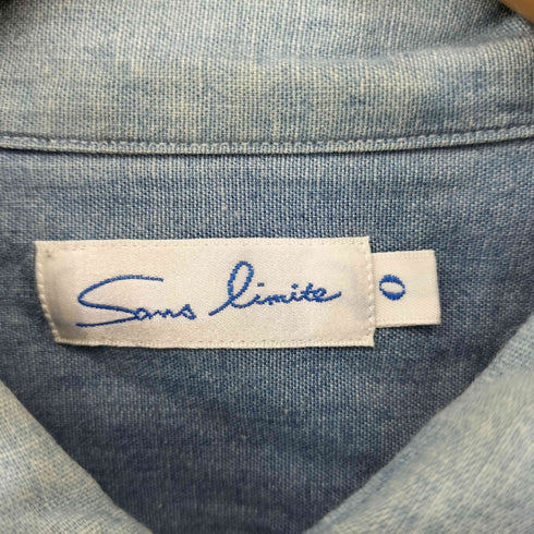 サンリミット Sans limite 19SS デニム L/S オープンカラーシャツ メンズ JPN:0