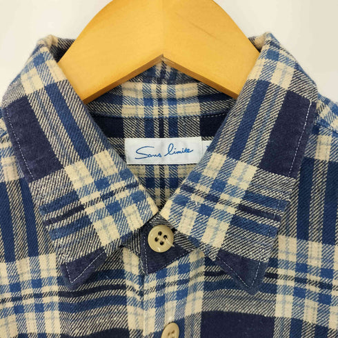 サンリミット Sans limite 17AW ワンレギュラーカラー コットンチェックシャツ メンズ JPN:1