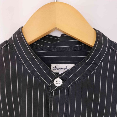 スティーブンアラン Steven Alan バンドカラー ストライプ シャツ メンズ import:M