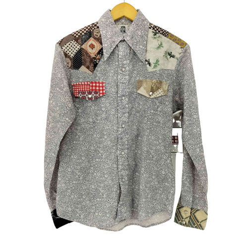 ケニントン kennington 70S メキシコ製 花柄 パッチワーク L/S シャツ メンズ JPN:M