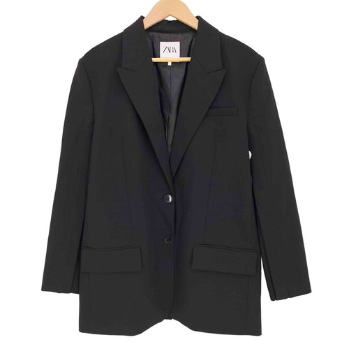 ザラ ZARA ロングオーバーサイズブレザー 2Bテーラードジャケット レディース import:S