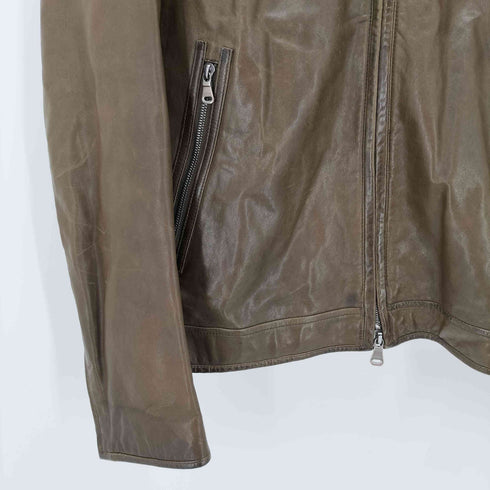 ボスヒューゴボス BOSS HUGO BOSS ラムレザー シングルライダースジャケット メンズ JPN:52