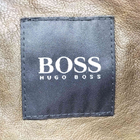 ボスヒューゴボス BOSS HUGO BOSS ラムレザー シングルライダースジャケット メンズ JPN:52