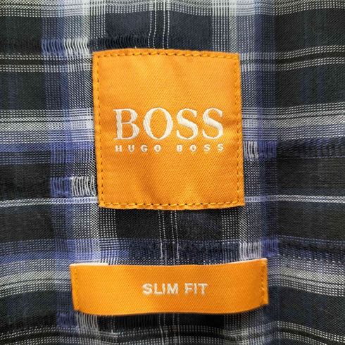 ボスヒューゴボス BOSS HUGO BOSS SLIM FIT チェック柄 コットンシャツ メンズ JPN:XL