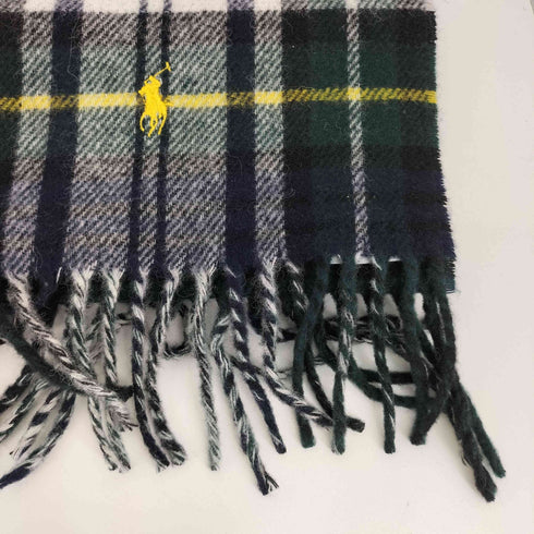 ポロラルフローレン POLO RALPH LAUREN スモールポニー刺繍 チェック フリンジマフラー メンズ