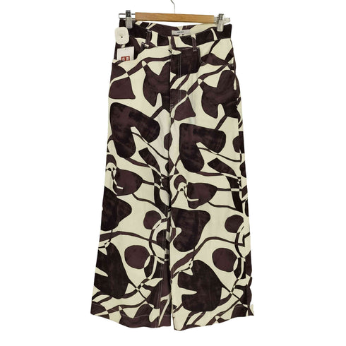 フィーニー PHEENY 22SS DRILL LEAF PRINT HIGH WAIST PANTS (BURGUNDY) レディース JPN:2