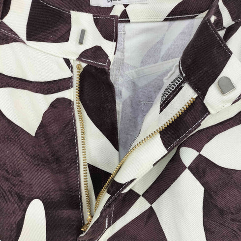 フィーニー PHEENY 22SS DRILL LEAF PRINT HIGH WAIST PANTS (BURGUNDY) レディース JPN:2