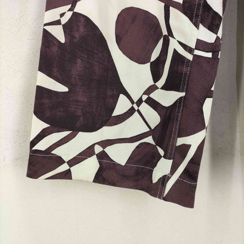 フィーニー PHEENY 22SS DRILL LEAF PRINT HIGH WAIST PANTS (BURGUNDY) レディース JPN:2