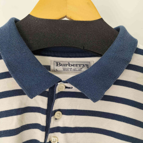 バーバリーズ BURBERRYS フロント刺繍 S/S ボーダーポロシャツ メンズ import:L