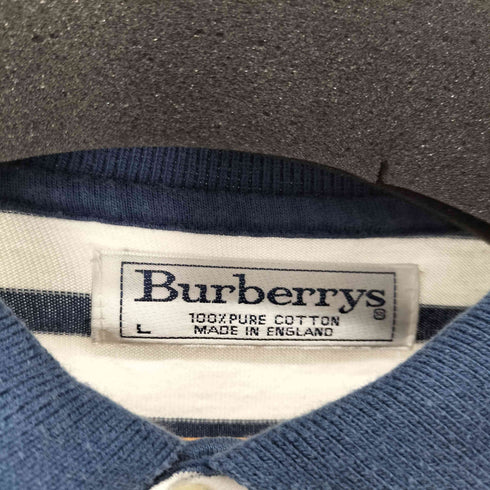 バーバリーズ BURBERRYS フロント刺繍 S/S ボーダーポロシャツ メンズ import:L