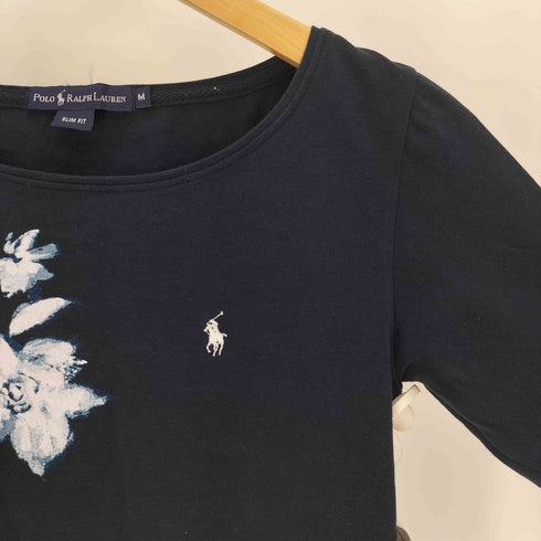 ポロラルフローレン POLO RALPH LAUREN SLIM FIT ポニー刺繍 花柄 L/S Tシャツ レディース import:M