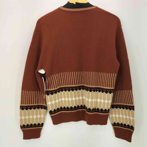 キャンパス CAMPUS 70S~80S USA製 総柄 Vネック L/S ニット メンズ JPN:L