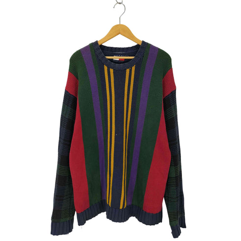 トミーヒルフィガー TOMMY HILFIGER マルチカラー クルーネックニット メンズ JPN:XL