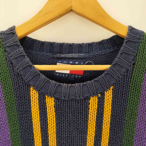 トミーヒルフィガー TOMMY HILFIGER マルチカラー クルーネックニット メンズ JPN:XL