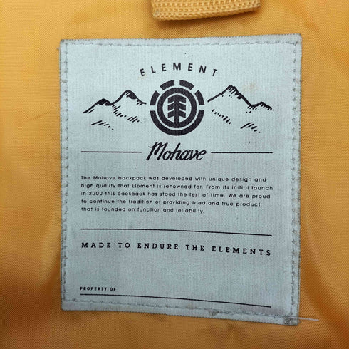 エレメント ELEMENT MOHAVE ロゴ刺繍 バッグパック メンズ