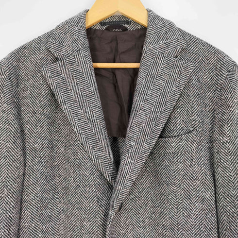 Luigi Bianchi Mantova イタリア製 ヘリンボーン ウール チェスターコート メンズ 50