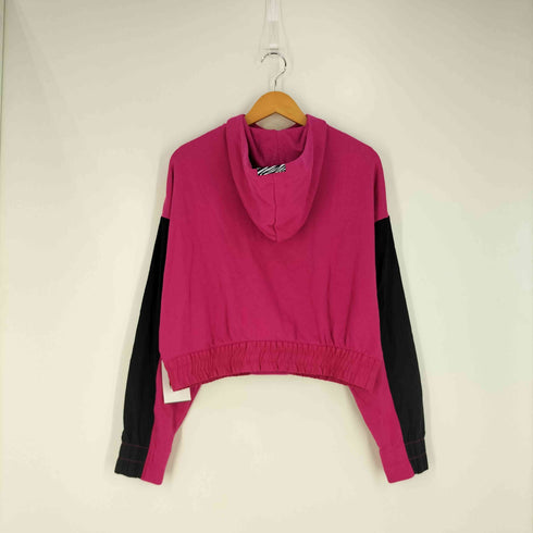 ナイキ NIKE 素材切替 ロゴ刺繍 ハーフジップ クロップドパーカー レディース import:XL