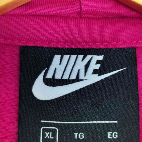 ナイキ NIKE 素材切替 ロゴ刺繍 ハーフジップ クロップドパーカー レディース import:XL