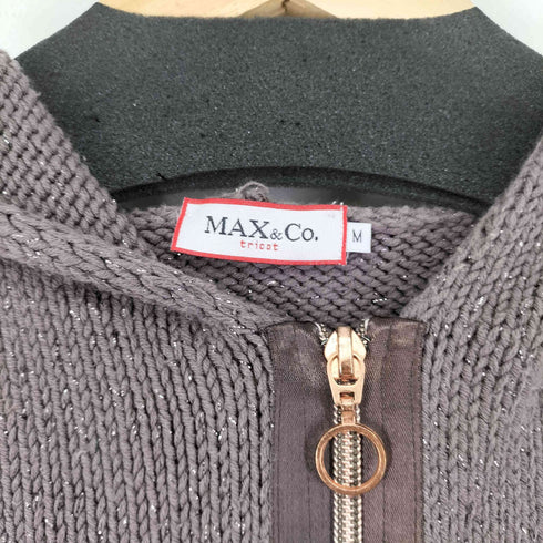 マックスアンドコー MAX & CO. ラメ加工 ジップアップニットパーカー レディース JPN:M