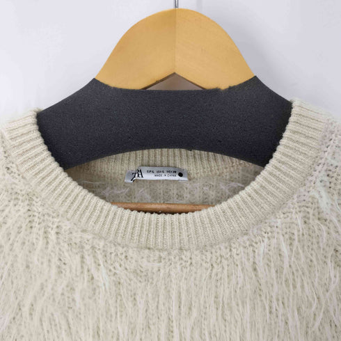 ザラ ZARA クリップドシャギーニットプルオーバー レディース import:L