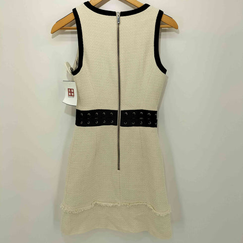 KAREN MILLEN Cotton Tweed Laced Waist A Line Dress レディース 6